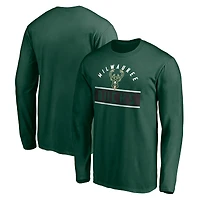 Men's Hunter Green Milwaukee Bucks Team Arch Knockout Long Sleeve T-Shirt