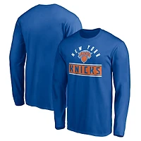 Men's Blue New York Knicks Team Arch Knockout Long Sleeve T-Shirt