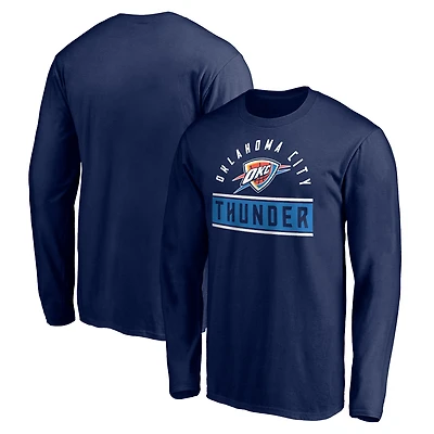 Men's Navy Oklahoma City Thunder Team Arch Knockout Long Sleeve T-Shirt