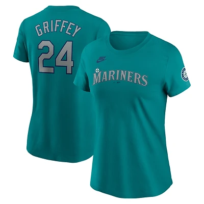 Women's Nike Ken Griffey Jr. Teal Seattle Mariners Cooperstown Collection Name & Number T-Shirt