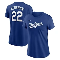Women's Nike Clayton Kershaw Royal Los Angeles Dodgers Fuse Name & Number T-Shirt