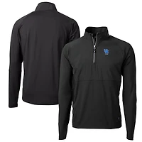Men's Cutter & Buck  Black Kentucky Wildcats Alumni Logo Adapt Eco Knit Hybrid Recycled Quarter-Zip Pullover Top