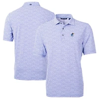 Men's Cutter & Buck  Royal Kansas Jayhawks Alumni Logo DryTec Virtue Eco Pique Botanical Print Recycled Polo