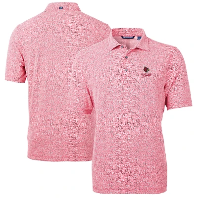 Men's Cutter & Buck  Red Louisville Cardinals Alumni Logo DryTec Virtue Eco Pique Botanical Print Recycled Polo