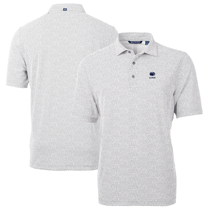 Men's Cutter & Buck  Gray Penn State Nittany Lions Alumni Logo DryTec Virtue Eco Pique Botanical Print Recycled Polo