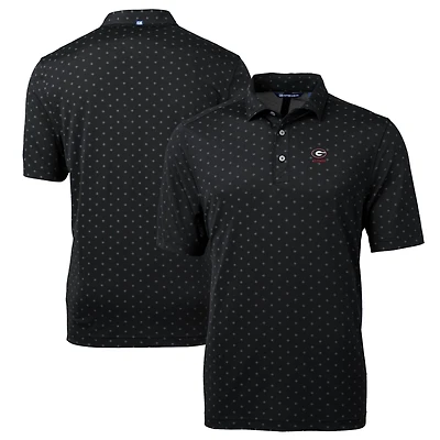 Men's Cutter & Buck  Black Georgia Bulldogs Alumni Logo Virtue Eco Pique Tile Print Recycled Polo