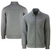 Men's Cutter & Buck  Gray Ohio State Buckeyes Alumni Logo Roam Eco Recycled Full-Zip Jacket
