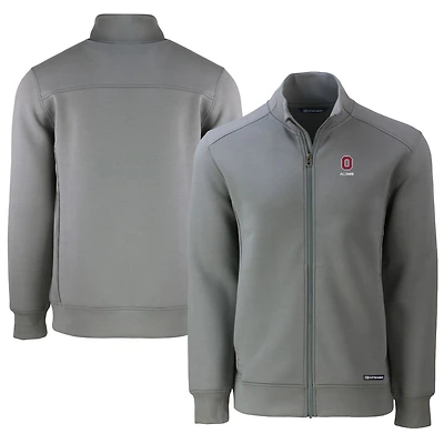 Men's Cutter & Buck  Gray Ohio State Buckeyes Alumni Logo Roam Eco Recycled Full-Zip Jacket