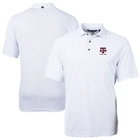 Men's Cutter & Buck  White Texas A&M Aggies Alumni Logo Virtue Eco Pique Tile Print Recycled Polo