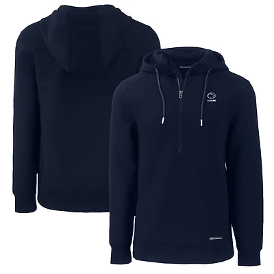 Men's Cutter & Buck Navy Penn State Nittany Lions Alumni Logo Roam Eco Recycled Half-Zip Pullover Hoodie