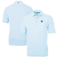 Men's Cutter & Buck  Carolina Blue North Carolina Tar Heels Alumni Logo Virtue Eco Pique Stripe Recycled Polo