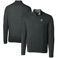 Men's Cutter & Buck  Heather Charcoal Missouri Tigers Alumni Logo Lakemont Tri-Blend Quarter-Zip Pullover Sweater