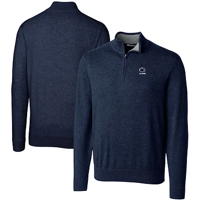 Men's Cutter & Buck  Navy Penn State Nittany Lions Alumni Logo Lakemont Tri-Blend Quarter-Zip Pullover Sweater