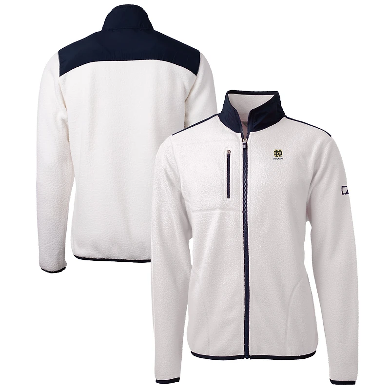 Men's Cutter & Buck  Oatmeal Notre Dame Fighting Irish Alumni Logo Cascade Eco Sherpa Fleece Full-Zip Jacket
