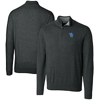 Men's Cutter & Buck  Heather Charcoal Kentucky Wildcats Alumni Logo Lakemont Tri-Blend Quarter-Zip Pullover Sweater