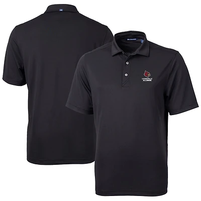 Men's Cutter & Buck  Black Louisville Cardinals Alumni Logo Virtue Eco Pique Recycled Polo