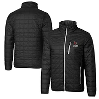 Men's Cutter & Buck  Black Louisville Cardinals Alumni Logo Rainier PrimaLoft Eco Insulated Full-Zip Puffer Vest