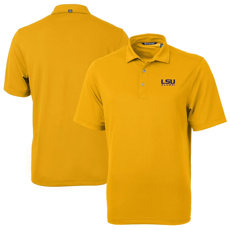 Men's Cutter & Buck  Gold LSU Tigers Alumni Logo Virtue Eco Pique Recycled Polo