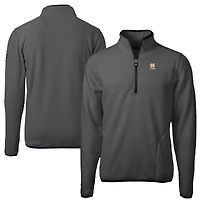 Men's Cutter & Buck  Gray Notre Dame Fighting Irish Alumni Logo Cascade Eco Sherpa Fleece Quarter-Zip Pullover Jacket