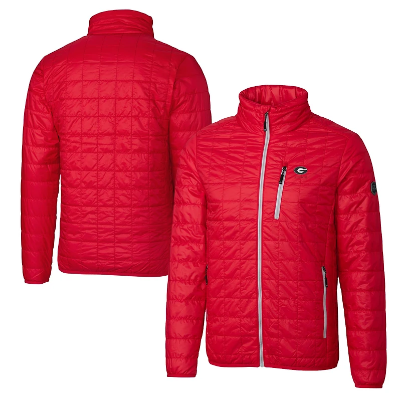 Men's Cutter & Buck  Red Georgia Bulldogs Alumni Logo Rainier PrimaLoft Eco Insulated Full-Zip Puffer Vest