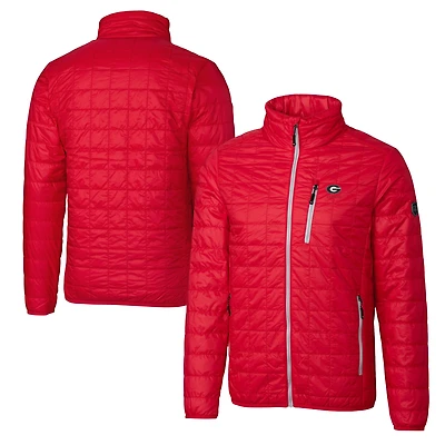 Men's Cutter & Buck  Red Georgia Bulldogs Alumni Logo Rainier PrimaLoft Eco Insulated Full-Zip Puffer Vest