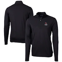 Men's Cutter & Buck  Black Louisville Cardinals Alumni Logo Virtue Eco Pique Recycled Quarter-Zip Pullover Top