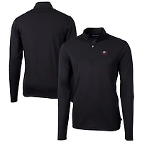 Men's Cutter & Buck  Black Georgia Bulldogs Alumni Logo Virtue Eco Pique Recycled Quarter-Zip Pullover Top