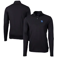 Men's Cutter & Buck  Black Kentucky Wildcats Alumni Logo Virtue Eco Pique Recycled Quarter-Zip Pullover Top