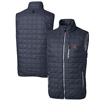 Men's Cutter & Buck  Anthracite Texas Longhorns Alumni Logo Rainier PrimaLoft Eco Insulated Full-Zip Puffer Vest