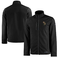 Men's Cutter & Buck  Black Florida State Seminoles Alumni Logo Evoke Eco Softshell Recycled Full-Zip Jacket