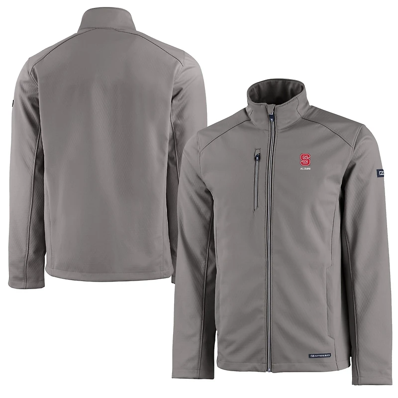 Men's Cutter & Buck NC State Wolfpack Alumni Logo Evoke Eco Softshell Recycled Full-Zip Jacket