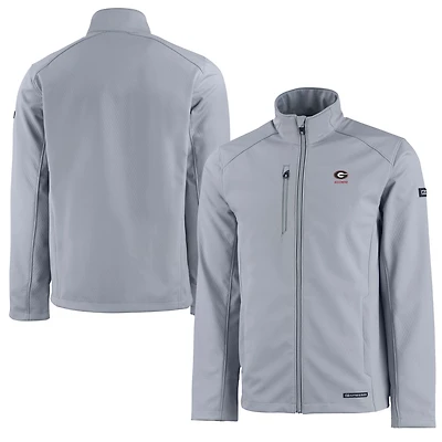 Men's Cutter & Buck Gray Georgia Bulldogs Alumni Logo Evoke Eco Softshell Recycled Full-Zip Jacket