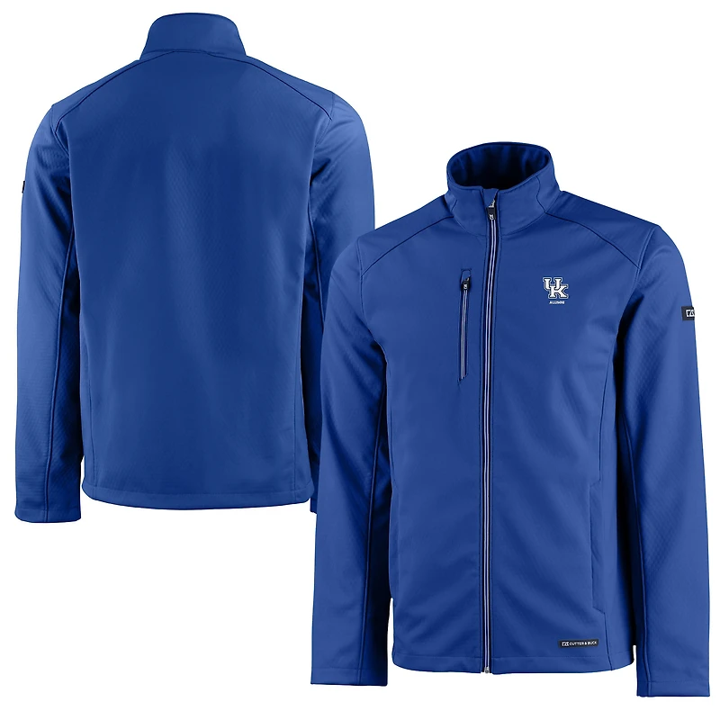 Men's Cutter & Buck  Royal Kentucky Wildcats Alumni Logo Evoke Eco Softshell Recycled Full-Zip Jacket