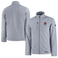 Men's Cutter & Buck  Gray Texas A&M Aggies Alumni Logo Evoke Eco Softshell Recycled Full-Zip Jacket