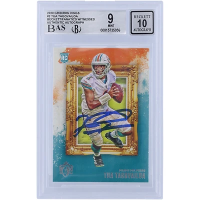 Tua Tagovailoa Miami Dolphins Autographed 2020 Panini Gridiron Kings #GK-2 Beckett Fanatics Witnessed Authenticated 9/10 Rookie Card