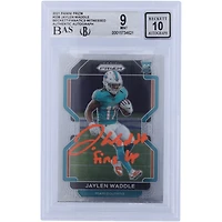 Jaylen Waddle Miami Dolphins Autographed 2021 Panini Prizm Orange Ink #338 Beckett Fanatics Witnessed Authenticated 9/10 Rookie Card with "FINS UP" Inscription