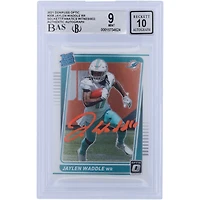 Jaylen Waddle Miami Dolphins Autographed 2021 Panini Donruss Optic Rated Rookie Orange Ink #208 Beckett Fanatics Witnessed Authenticated /10 Rookie Card