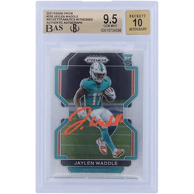 Jaylen Waddle Miami Dolphins Autographed 2021 Panini Prizm Orange Ink #338 Beckett Fanatics Witnessed Authenticated /10 Rookie Card
