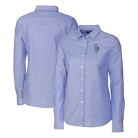 Women's Cutter & Buck  Royal Kansas City Royals City Connect Stretch Oxford Long Sleeve Dress Shirt