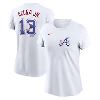 Women's Nike Ronald Acuña Jr. White Atlanta Braves 2024 City Connect Fuse Name & Number T-Shirt