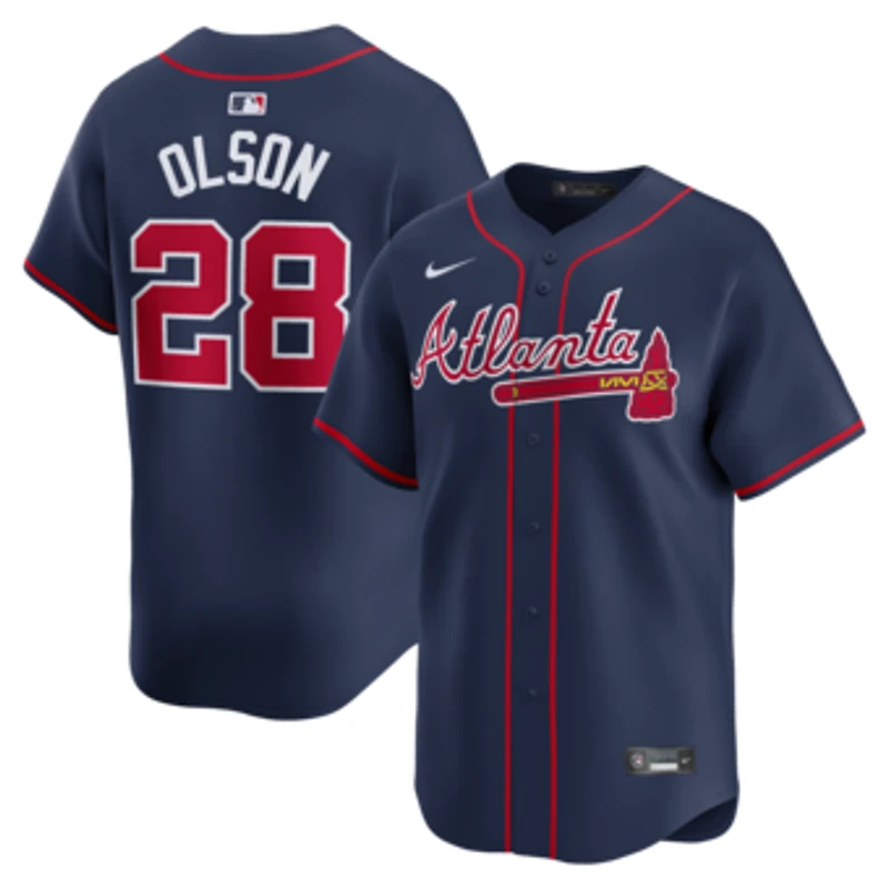Men's Nike Matt Olson Navy Atlanta Braves Alternate Limited Player Jersey