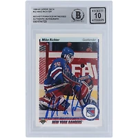 Mike Richter New York Rangers Autographed 1990-91 Upper Deck #32 Beckett Fanatics Witnessed Authenticated 10 Rookie Card