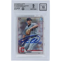 Aaron Civale Cleveland Guardians Autographed 2020 Bowman Chrome #36 Beckett Fanatics Witnessed Authenticated 9/10 Rookie Card