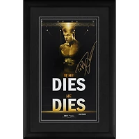 Dolph Lundgren Rocky IV Autographed Framed 10" x 18" "If He Dies He Dies" Ivan Drago Movie Quote Vertical Panoramic Photograph
