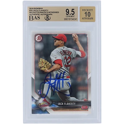 Jack Flaherty St. Louis Cardinals Autographed 2018 Bowman Series 1 #78 Beckett Fanatics Witnessed Authenticated /10 Rookie Card