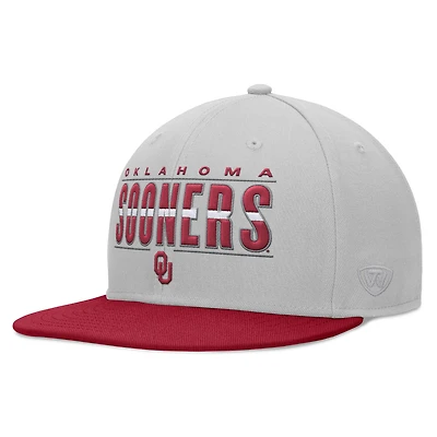 Men's Top of the World Gray Oklahoma Sooners Hudson Snapback Hat