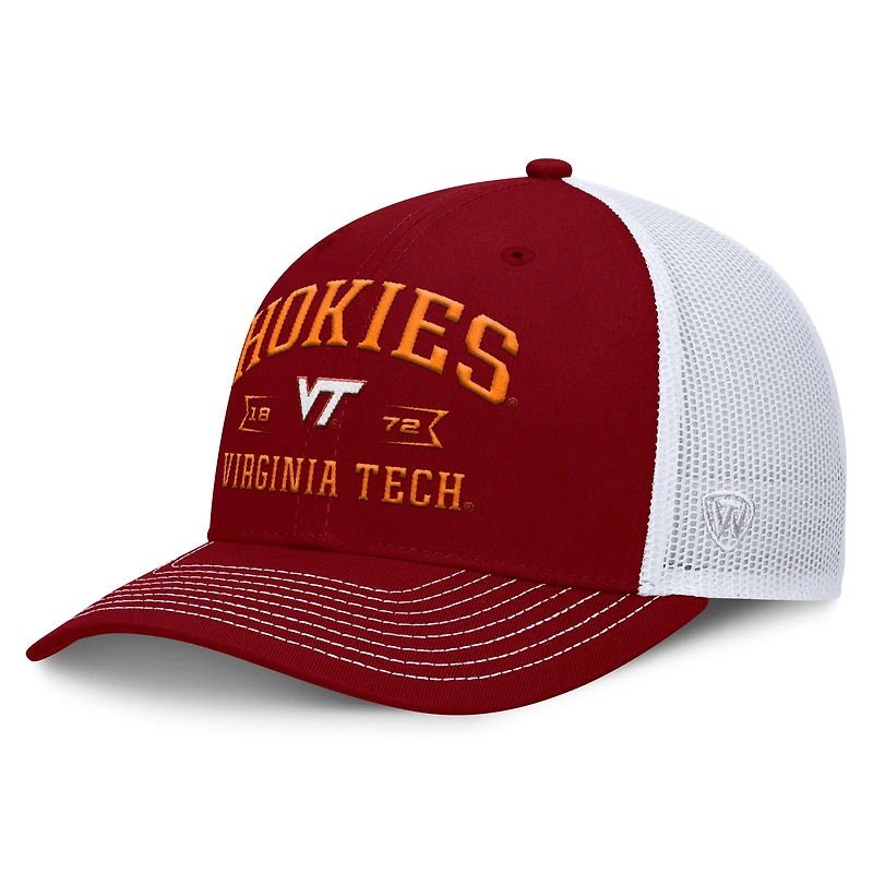 Men's Top of the World Maroon Virginia Tech Hokies Carson Trucker Adjustable Hat