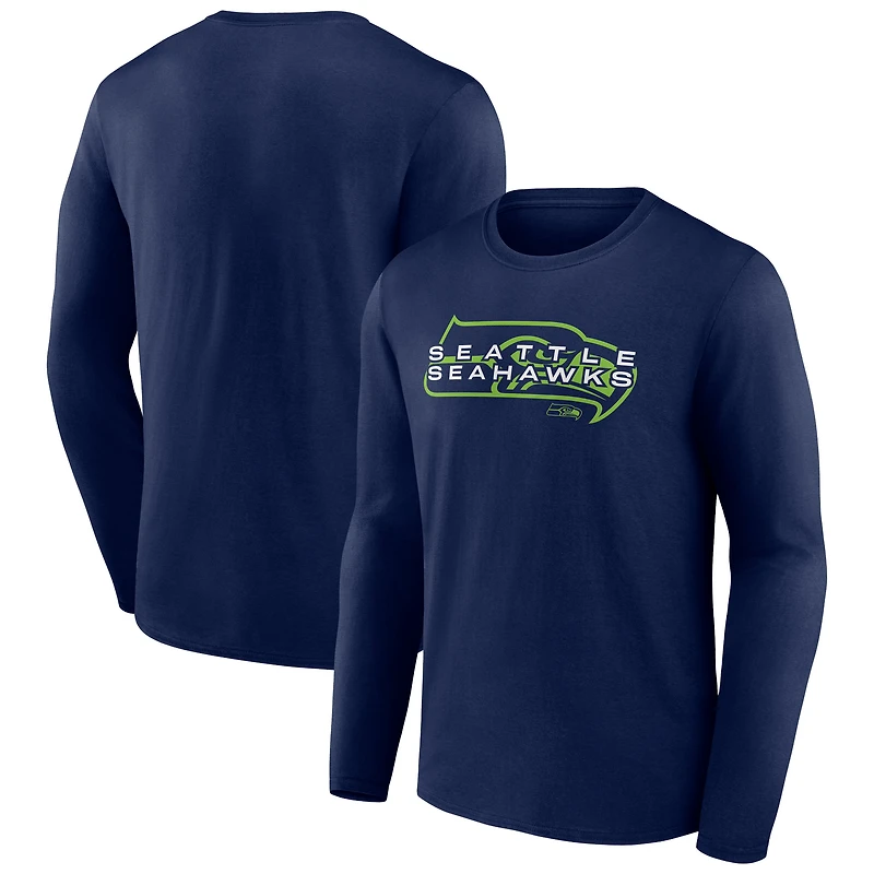 Men's College Navy Seattle Seahawks Advance to Victory Long Sleeve T-Shirt