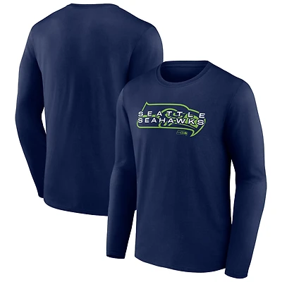 Men's College Navy Seattle Seahawks Advance to Victory Long Sleeve T-Shirt
