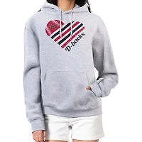 Women's G-III 4Her by Carl Banks  Heather Gray Arizona Diamondbacks Heart Fleece Pullover Hoodie